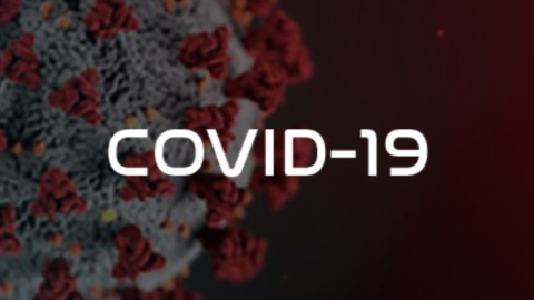 COVID-19 graphic with image of virus label as COVID-19