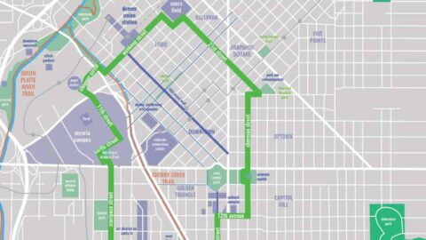 City Planning map of 5280 Trail highlighting local culture, iconic features, architecture and history.