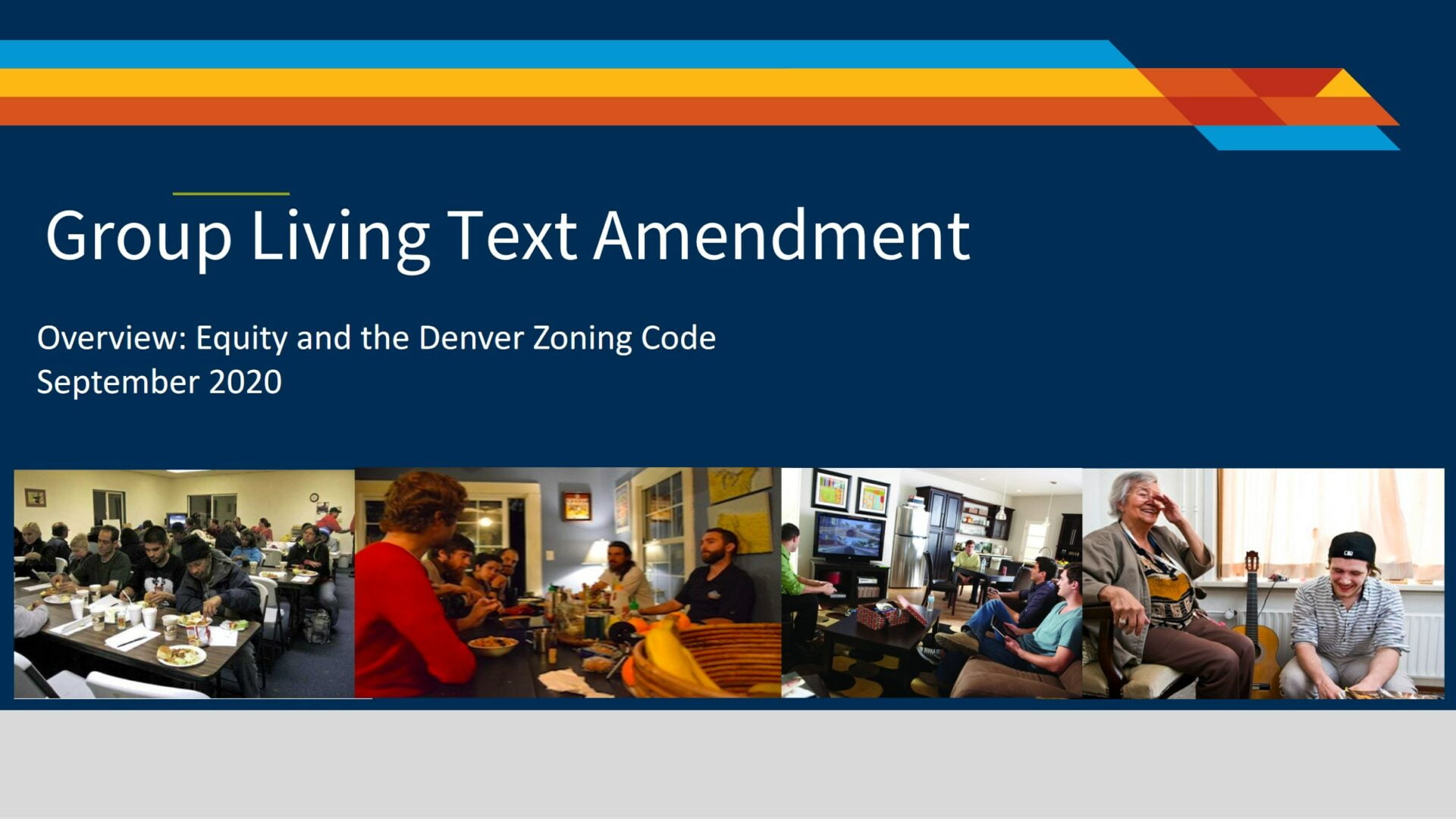 Title card: Group Living Text Amendment