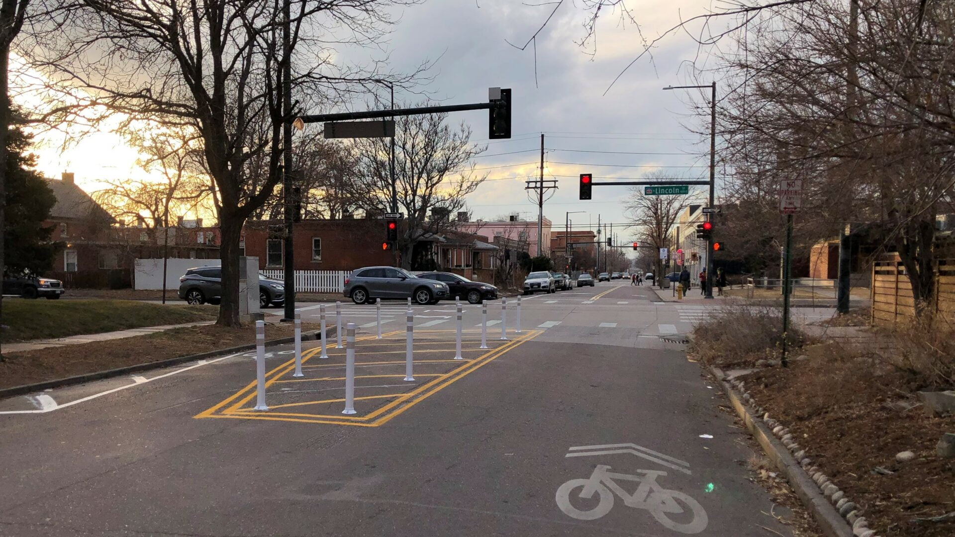 Bayaud Ave shared bike lane in Denver, CO.