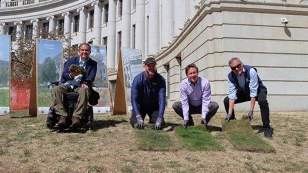 Councilman Hinds joined Mayor Johnston, Jolon Clark with Parks and Recreation (DPR) and Alan Salazar, CEO/Manager with Denver Water to begin the process of Landscape Transformation at the City and County building
