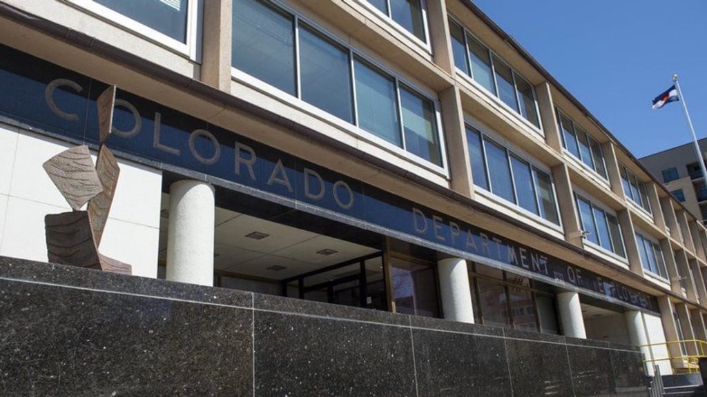 The front of the Colorado Department of Labor and Employment building